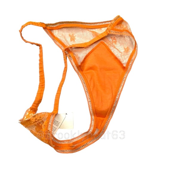 LA PERLA LACE THONG FLORAL LACE THONG ORANGE L - Picture 8 of 12
